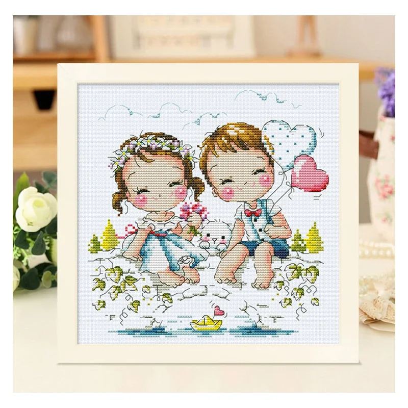 Wedding Package Gold - Amishop カウントクロスステッチキット、素敵なゴールドコレクション、私たちの結婚式の写真、男の子と女の子の愛、SO 3168