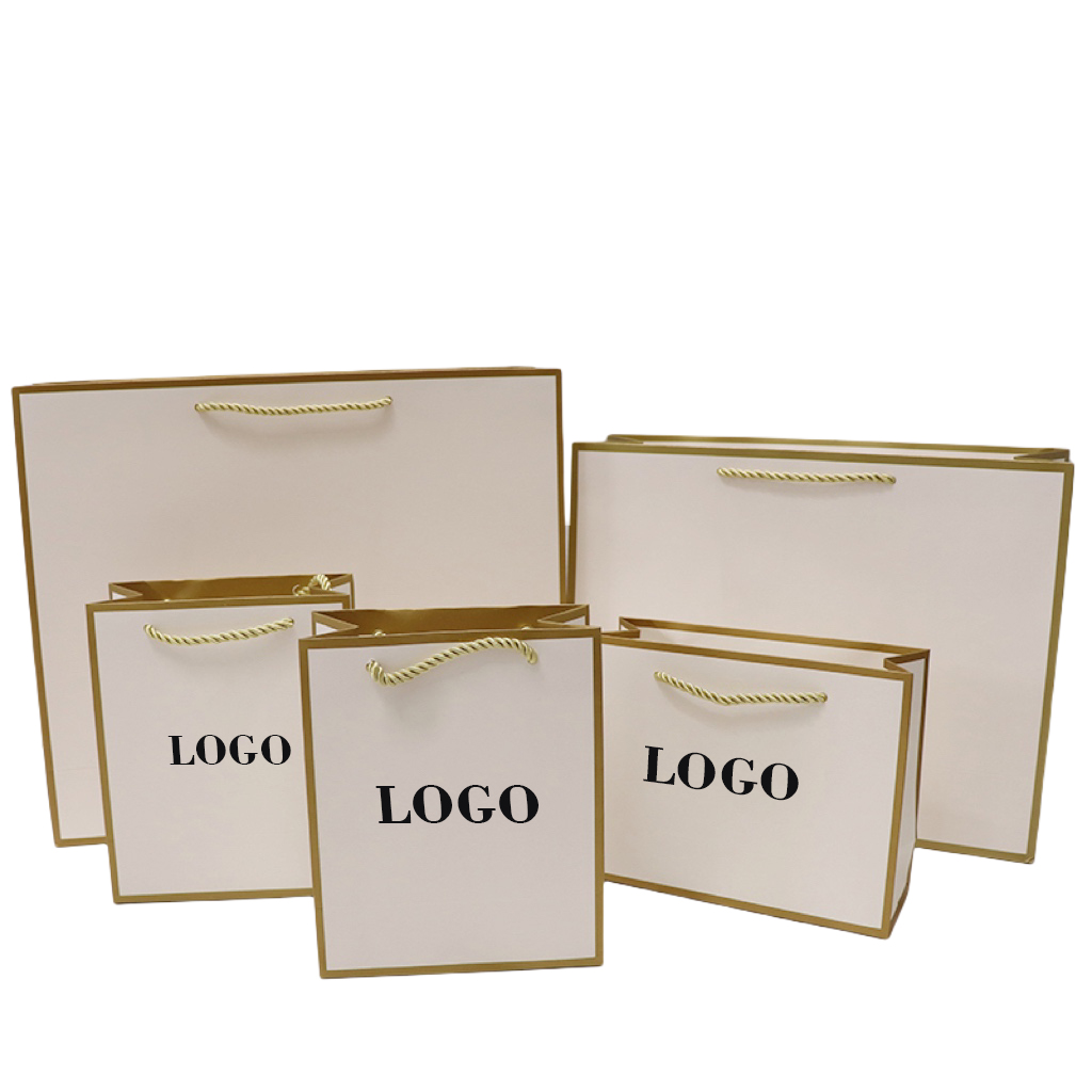 Wedding Package Gold - ゴールドの紙袋,中小企業向け,パーソナライズ,ロゴ,パッケージ,結婚式,バレンタインデーギフト,5個