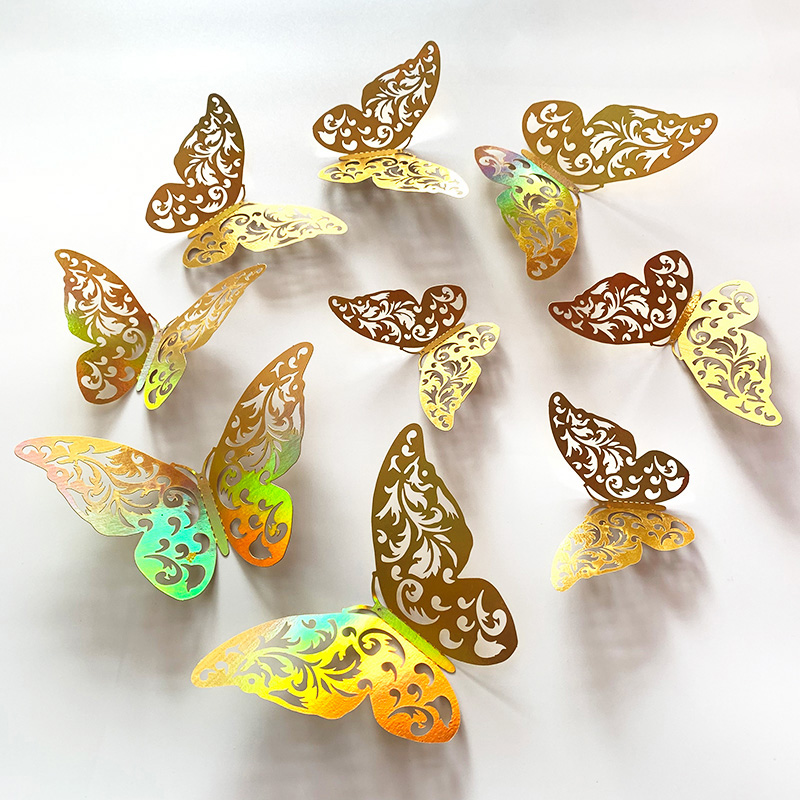 12 個ゴールド 3D 中空蝶ウォールステッカー結婚式の装飾 - Wedding Package Gold のレビューと価格
