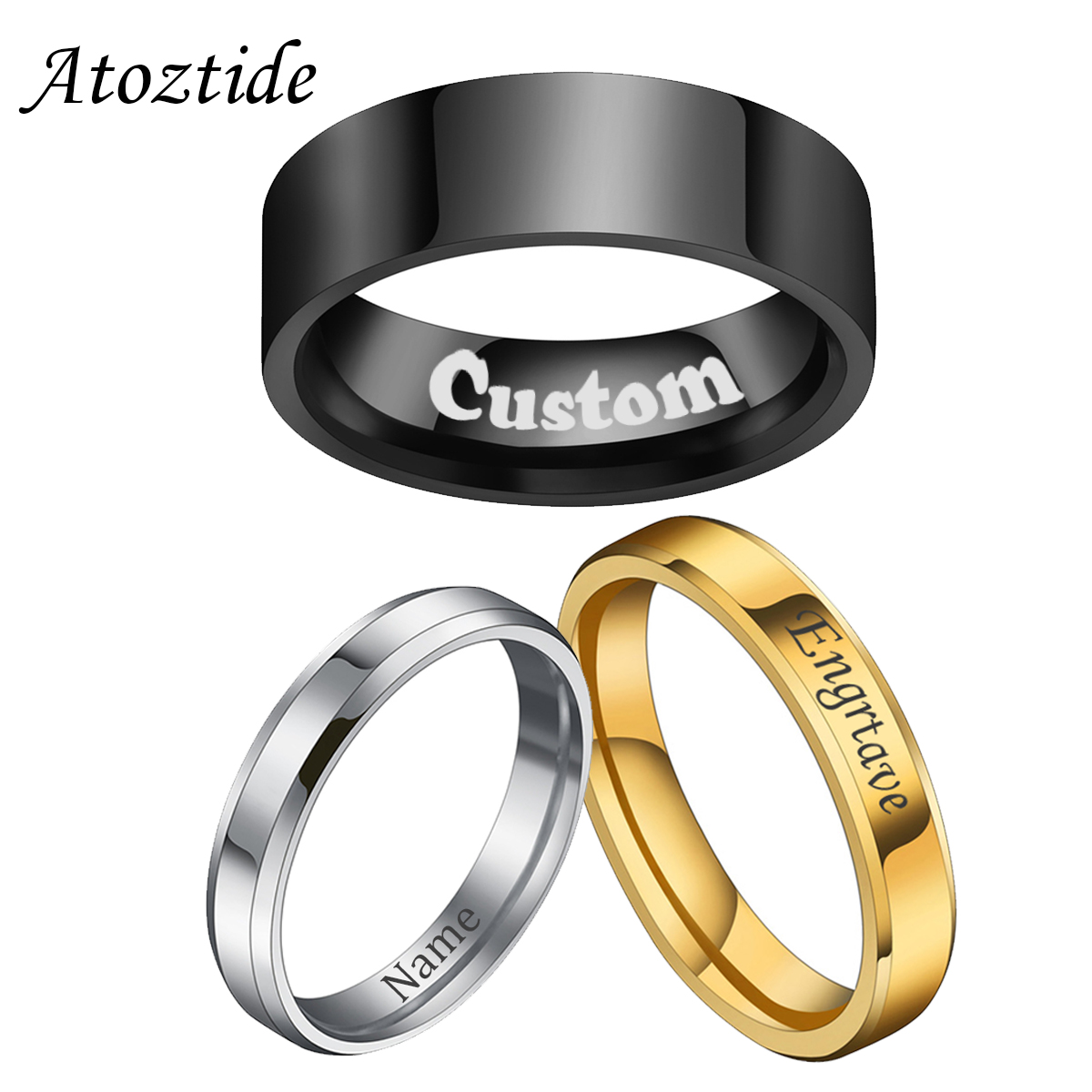 Atoztide 4/6/8ミリメートルパーソナライズ彫刻名 - Wedding Zone のレビューと価格