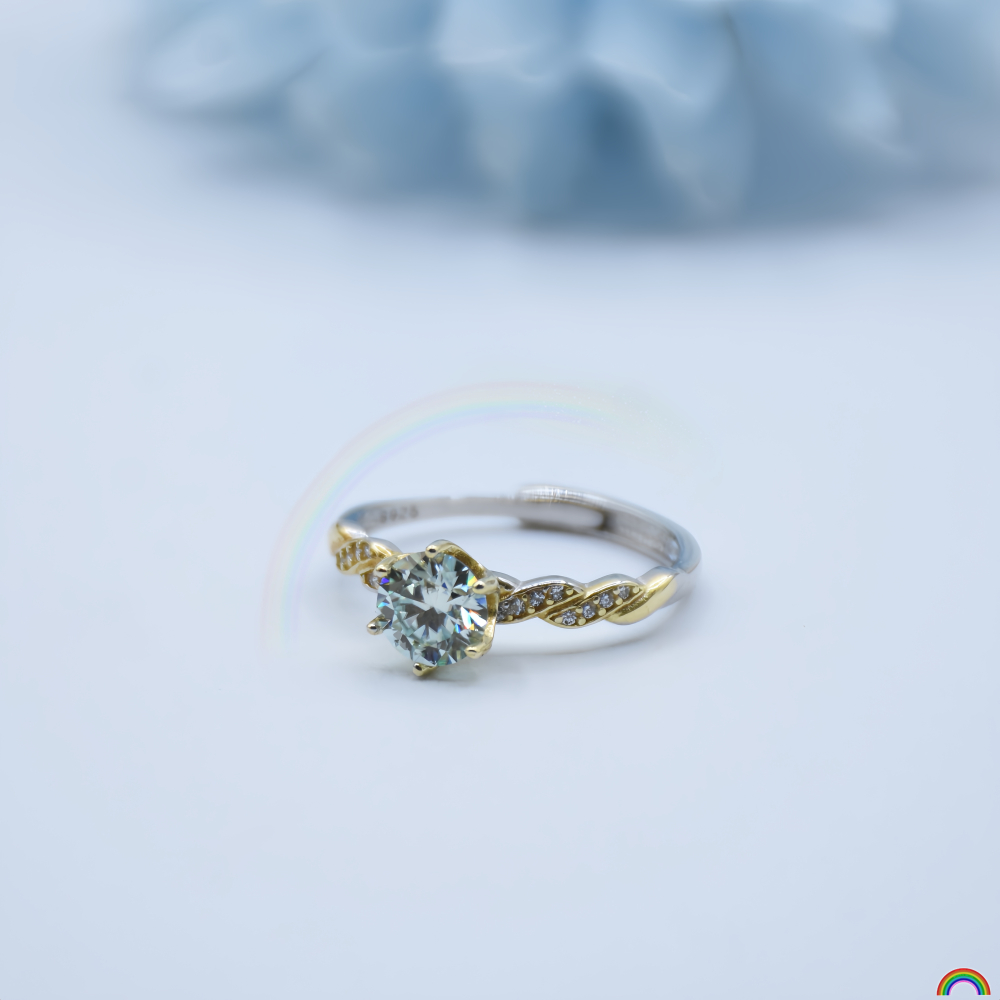 S925 シルバー象嵌モアッサナイト ダイヤモンド リング、 - Wedding Superstar のレビューと価格