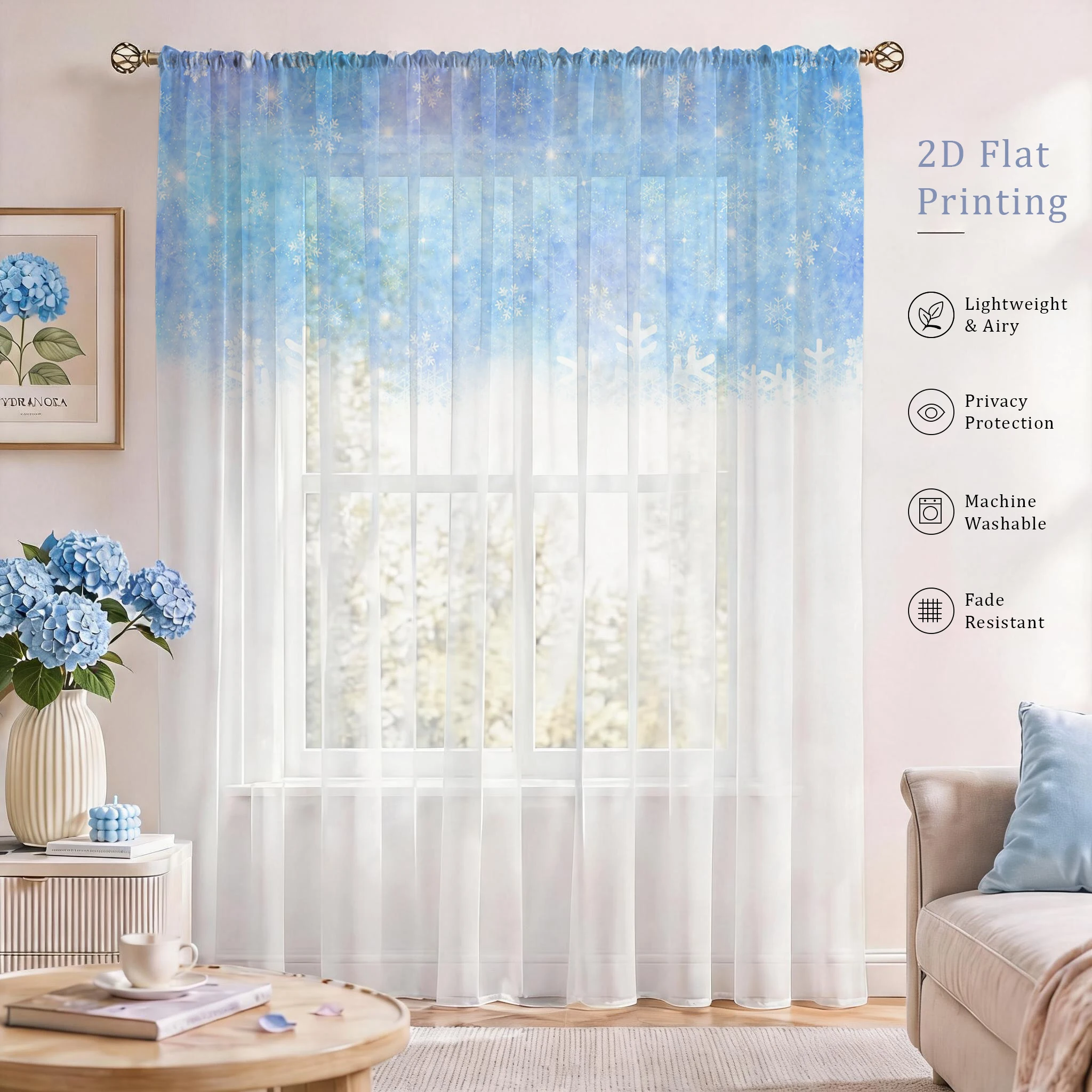 花柄グラデーションシアーカーテン、高品質遮光プライバシーボイ - Good Floral & Wedding Decor Supply Photos のレビューと価格